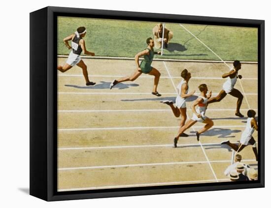Olympics, 1932, Men 100M-null-Framed Stretched Canvas