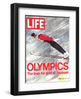 Olympics, Ski Jumper Yukio Kasaya, February 18, 1972-John Dominis-Framed Premium Photographic Print