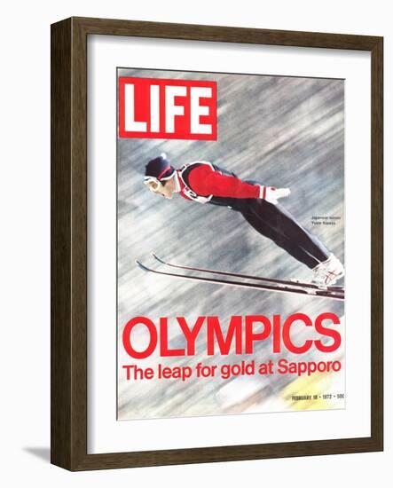 Olympics, Ski Jumper Yukio Kasaya, February 18, 1972-John Dominis-Framed Photographic Print