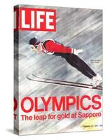 Olympics, Ski Jumper Yukio Kasaya, February 18, 1972-John Dominis-Stretched Canvas