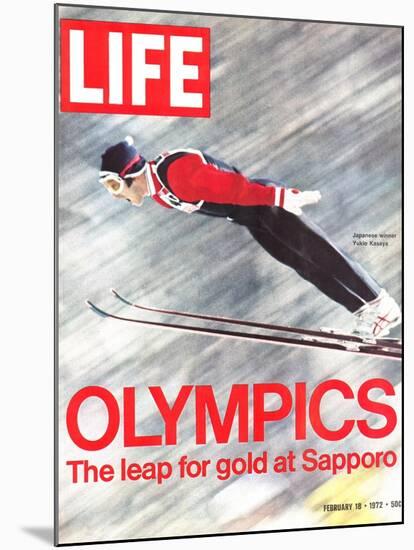 Olympics, Ski Jumper Yukio Kasaya, February 18, 1972-John Dominis-Mounted Premium Photographic Print