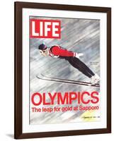 Olympics, Ski Jumper Yukio Kasaya, February 18, 1972-John Dominis-Framed Photographic Print