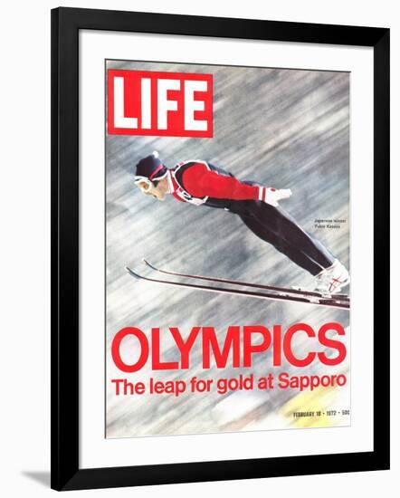 Olympics, Ski Jumper Yukio Kasaya, February 18, 1972-John Dominis-Framed Photographic Print