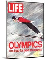 Olympics, Ski Jumper Yukio Kasaya, February 18, 1972-John Dominis-Mounted Photographic Print