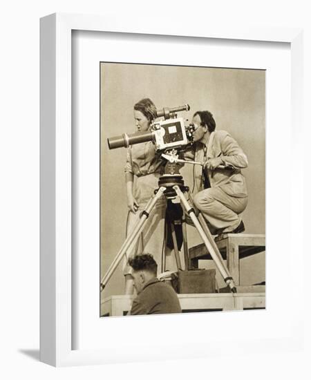 Olympische Spiele 1936 Leni Riefenstahl and One of Her Team Recording the Games-Paul Wolff-Framed Art Print