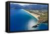 Olympos and Cirali beach aerial, Antalya, Turkey.-Ali Kabas-Framed Stretched Canvas