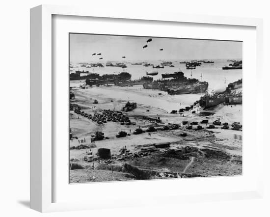 Omaha Beach after D-Day-null-Framed Photo