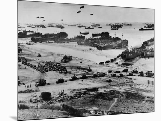 Omaha Beach after D-Day-null-Mounted Photo