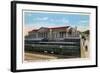 Omaha, Nebraska - Burlington Railroad Station View-Lantern Press-Framed Art Print