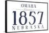 Omaha, Nebraska - Established Date (Blue)-Lantern Press-Framed Stretched Canvas