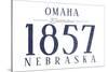 Omaha, Nebraska - Established Date (Blue)-Lantern Press-Stretched Canvas