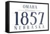 Omaha, Nebraska - Established Date (Blue)-Lantern Press-Framed Stretched Canvas