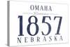 Omaha, Nebraska - Established Date (Blue)-Lantern Press-Stretched Canvas