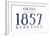 Omaha, Nebraska - Established Date (Blue)-Lantern Press-Framed Art Print
