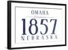 Omaha, Nebraska - Established Date (Blue)-Lantern Press-Framed Art Print