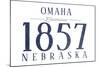 Omaha, Nebraska - Established Date (Blue)-Lantern Press-Mounted Art Print