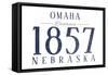 Omaha, Nebraska - Established Date (Blue)-Lantern Press-Framed Stretched Canvas