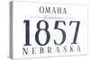 Omaha, Nebraska - Established Date (Blue)-Lantern Press-Stretched Canvas
