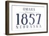 Omaha, Nebraska - Established Date (Blue)-Lantern Press-Framed Art Print