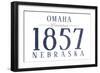 Omaha, Nebraska - Established Date (Blue)-Lantern Press-Framed Art Print