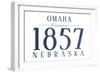 Omaha, Nebraska - Established Date (Blue)-Lantern Press-Framed Art Print