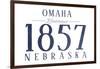 Omaha, Nebraska - Established Date (Blue)-Lantern Press-Framed Art Print