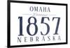 Omaha, Nebraska - Established Date (Blue)-Lantern Press-Framed Art Print