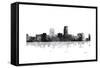 Omaha Nebraska Skyline BG 1-Marlene Watson-Framed Stretched Canvas