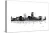 Omaha Nebraska Skyline BG 1-Marlene Watson-Stretched Canvas