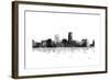 Omaha Nebraska Skyline BG 1-Marlene Watson-Framed Giclee Print