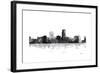 Omaha Nebraska Skyline BG 1-Marlene Watson-Framed Giclee Print