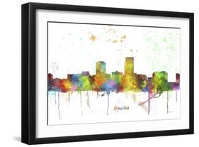 Omaha Nebraska Skyline MCLR 1-Marlene Watson-Framed Giclee Print