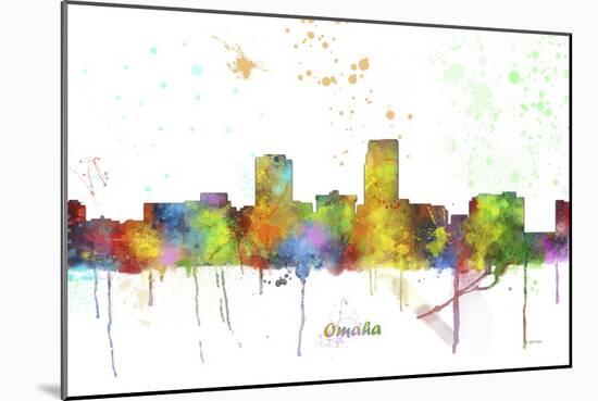 Omaha Nebraska Skyline MCLR 1-Marlene Watson-Mounted Giclee Print