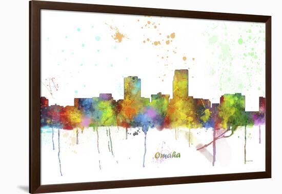 Omaha Nebraska Skyline MCLR 1-Marlene Watson-Framed Giclee Print