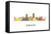 Omaha Nebraska Skyline-Marlene Watson-Framed Stretched Canvas