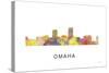 Omaha Nebraska Skyline-Marlene Watson-Stretched Canvas