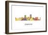 Omaha Nebraska Skyline-Marlene Watson-Framed Giclee Print