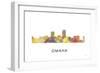 Omaha Nebraska Skyline-Marlene Watson-Framed Giclee Print