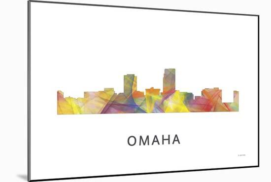 Omaha Nebraska Skyline-Marlene Watson-Mounted Giclee Print