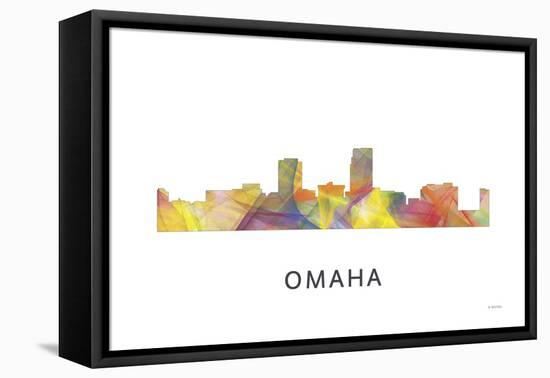 Omaha Nebraska Skyline-Marlene Watson-Framed Stretched Canvas