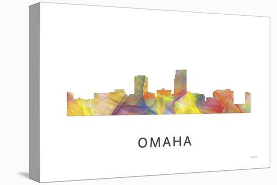 Omaha Nebraska Skyline-Marlene Watson-Stretched Canvas