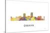 Omaha Nebraska Skyline-Marlene Watson-Stretched Canvas