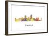 Omaha Nebraska Skyline-Marlene Watson-Framed Giclee Print