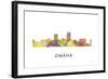 Omaha Nebraska Skyline-Marlene Watson-Framed Giclee Print