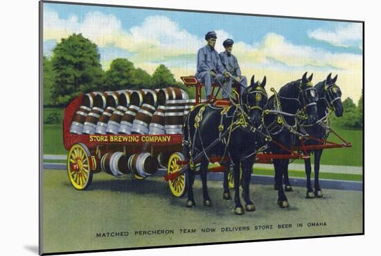 Omaha, Nebraska - Storz Brewing Company Beer Delivery Carriage-Lantern Press-Mounted Art Print