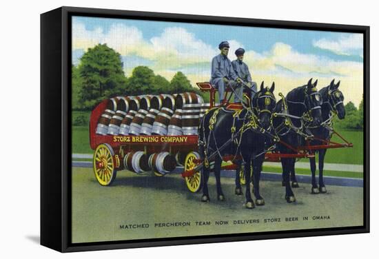 Omaha, Nebraska - Storz Brewing Company Beer Delivery Carriage-Lantern Press-Framed Stretched Canvas