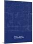 Omaha, United States of America Blue Map-null-Mounted Poster