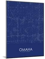 Omaha, United States of America Blue Map-null-Mounted Poster