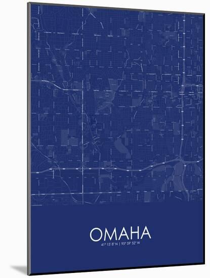 Omaha, United States of America Blue Map-null-Mounted Poster