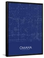 Omaha, United States of America Blue Map-null-Framed Poster